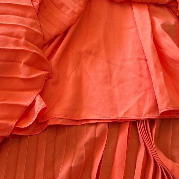 Nanette Nanette Lepore Women's Georgette Sharkbite Hem Orange Maxi Dress - Picture 8 of 10